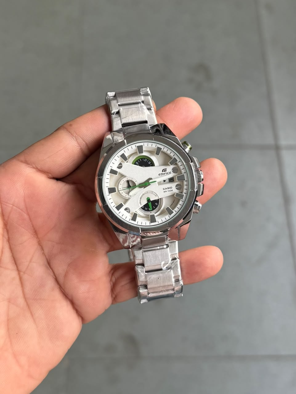 EDFICE CHAKRI MODEL SILVER BODY White DIAL ANALOG WATCH