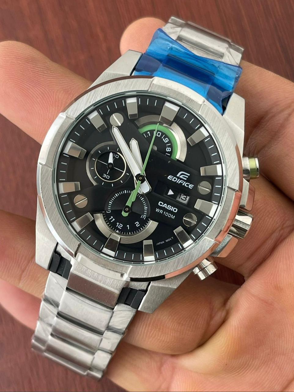 SB PREMIUM CHAKRI MODEL SILVER BODY BLACK DIAL ANALOG WATCH