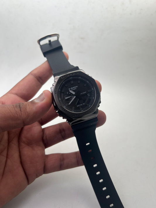 SB Premium GM BLACK Dual Display Metal Bezel Watch