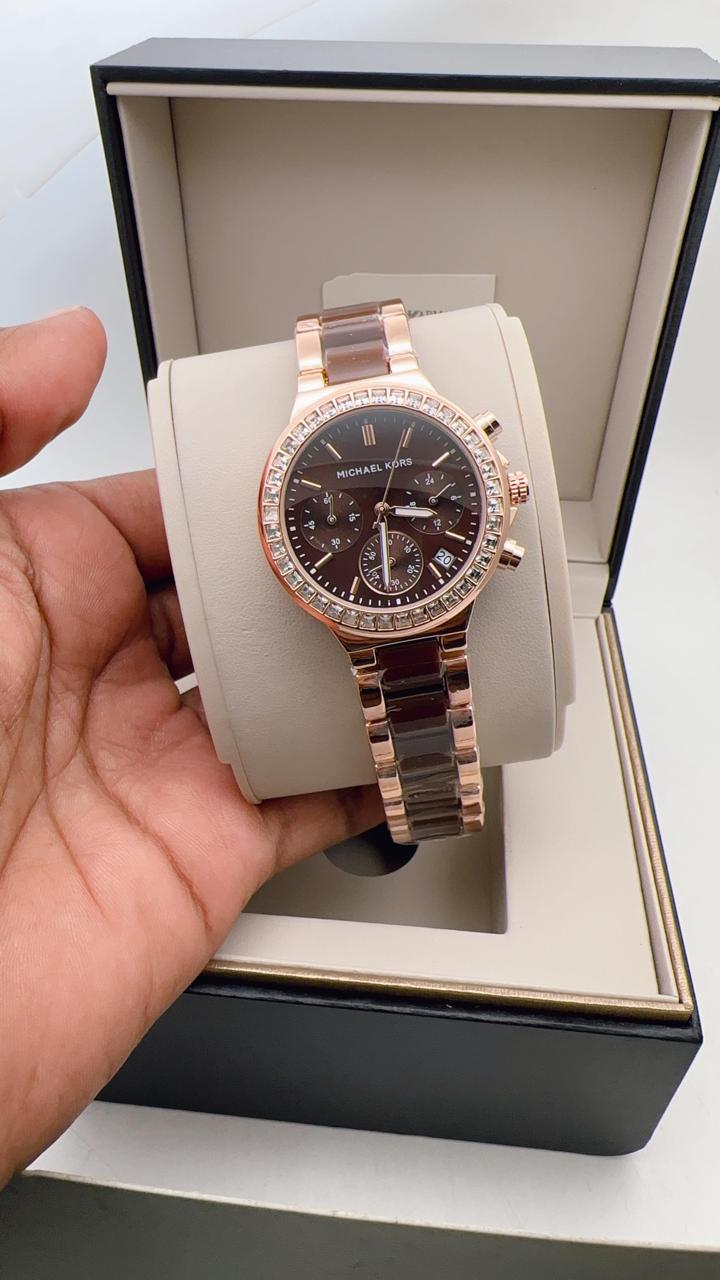 MK GIRLS Rose Brown Combination WOMENS WATCH ( Design 2 )