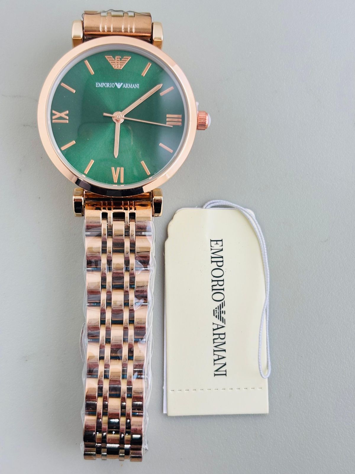 ARMAN GIRLS WATCH Rose Gold BELT Green Dial ( Design 3 )