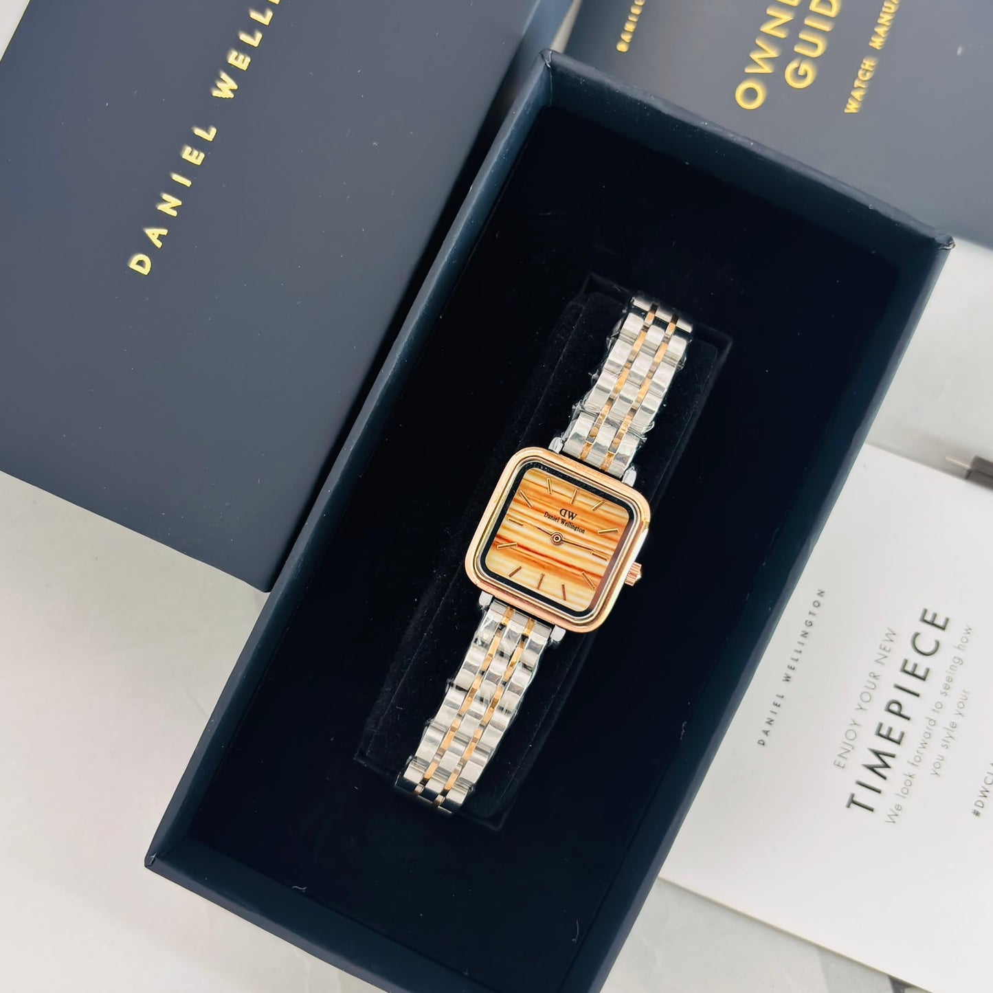 D-W Design 2 two tone pink dial Womens watch