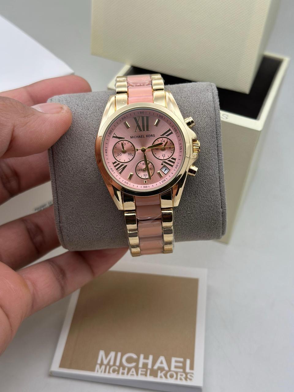 MK GIRLS Rose And Gold Combination WOMENS WATCH ( Design 4 )