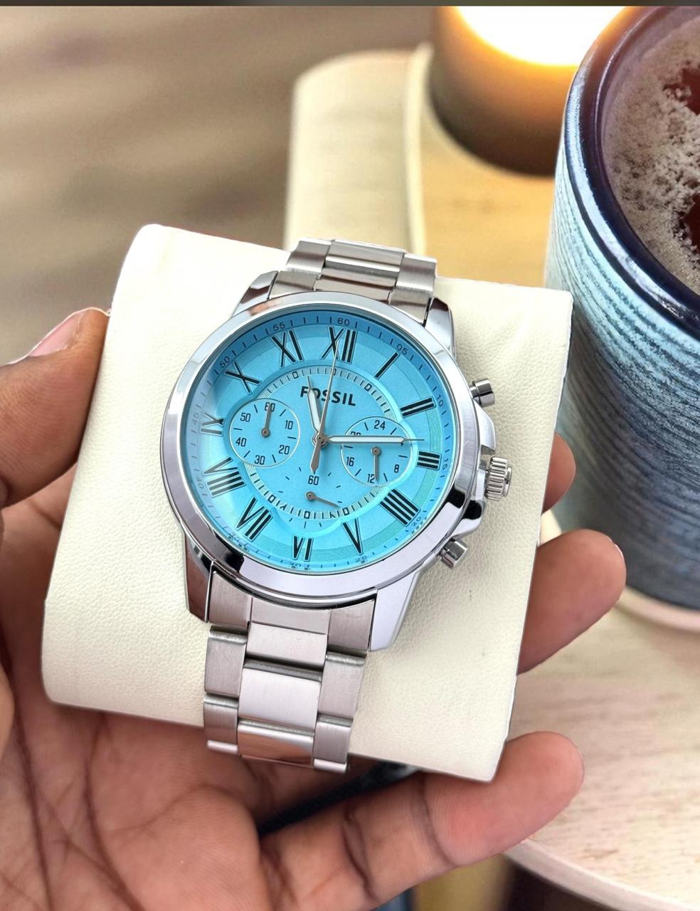 Fos Roman Dial Silver Tiffany Chain Watch ( Battery Operated )