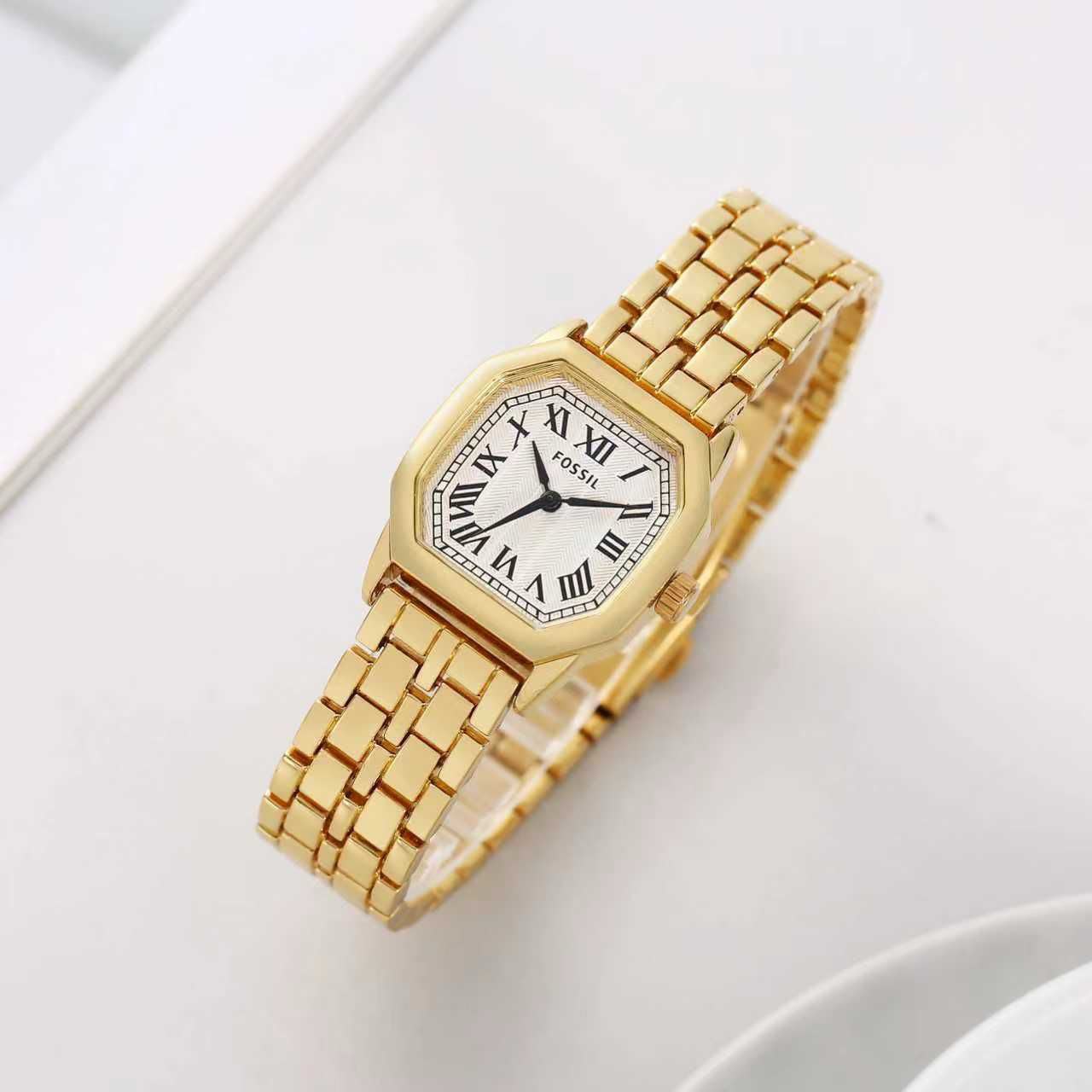 Fos Girls Gold White Colour New Roman Design Trending Girls Watch