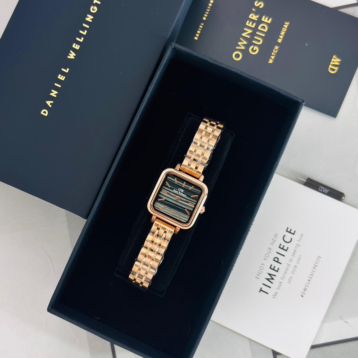 D-W Design 2 Rose black dial Womens watch