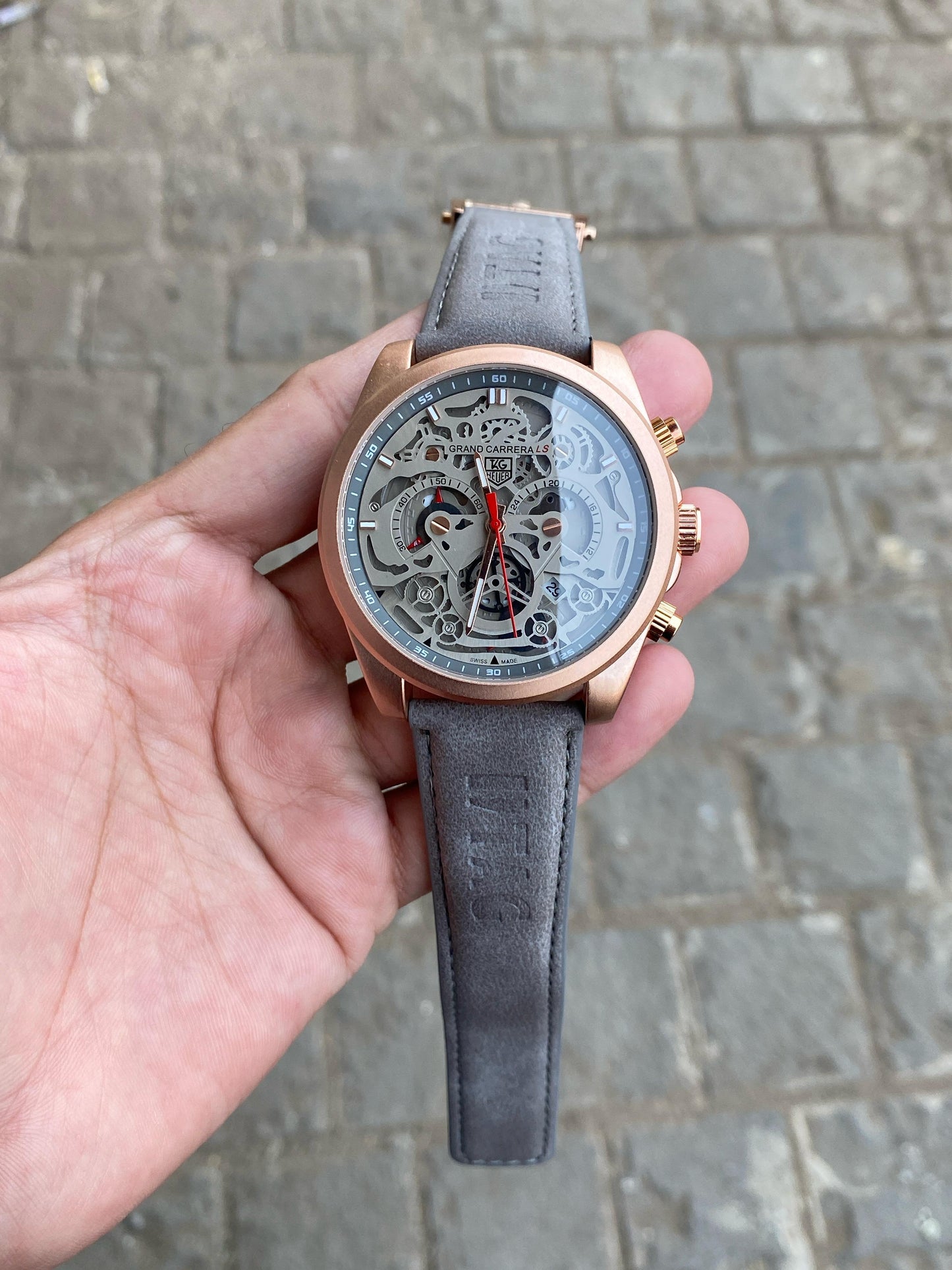 CR7 Leather Belt ROSE GREY Chronographic Watch