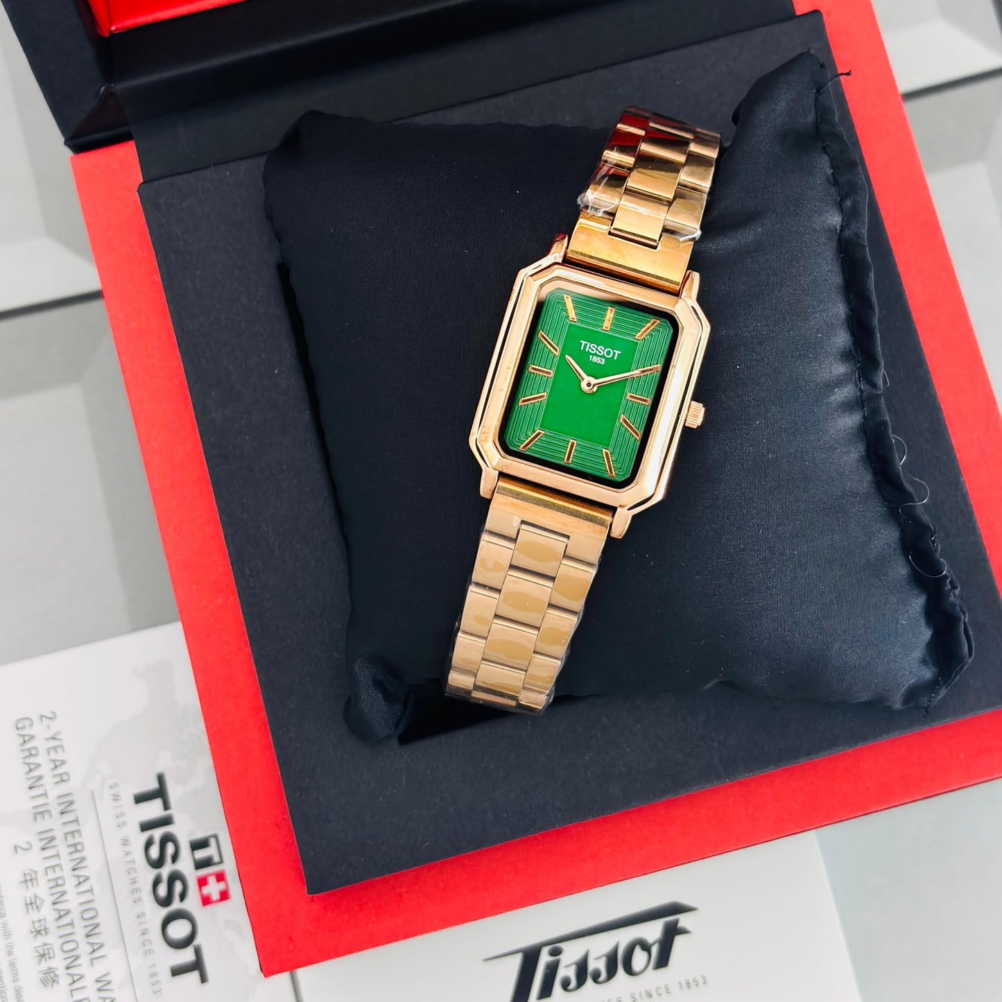 Tisso Girls Rose Green Dial Womens Watch