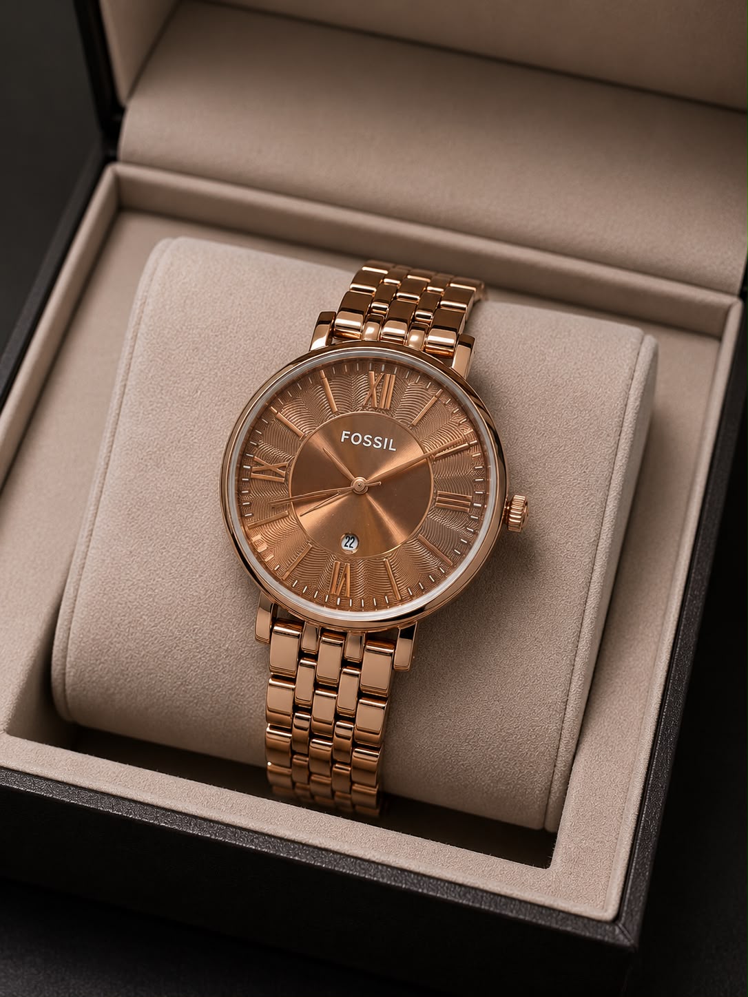 Foss Girls Roman Date Model Full Brown Womens Watch
