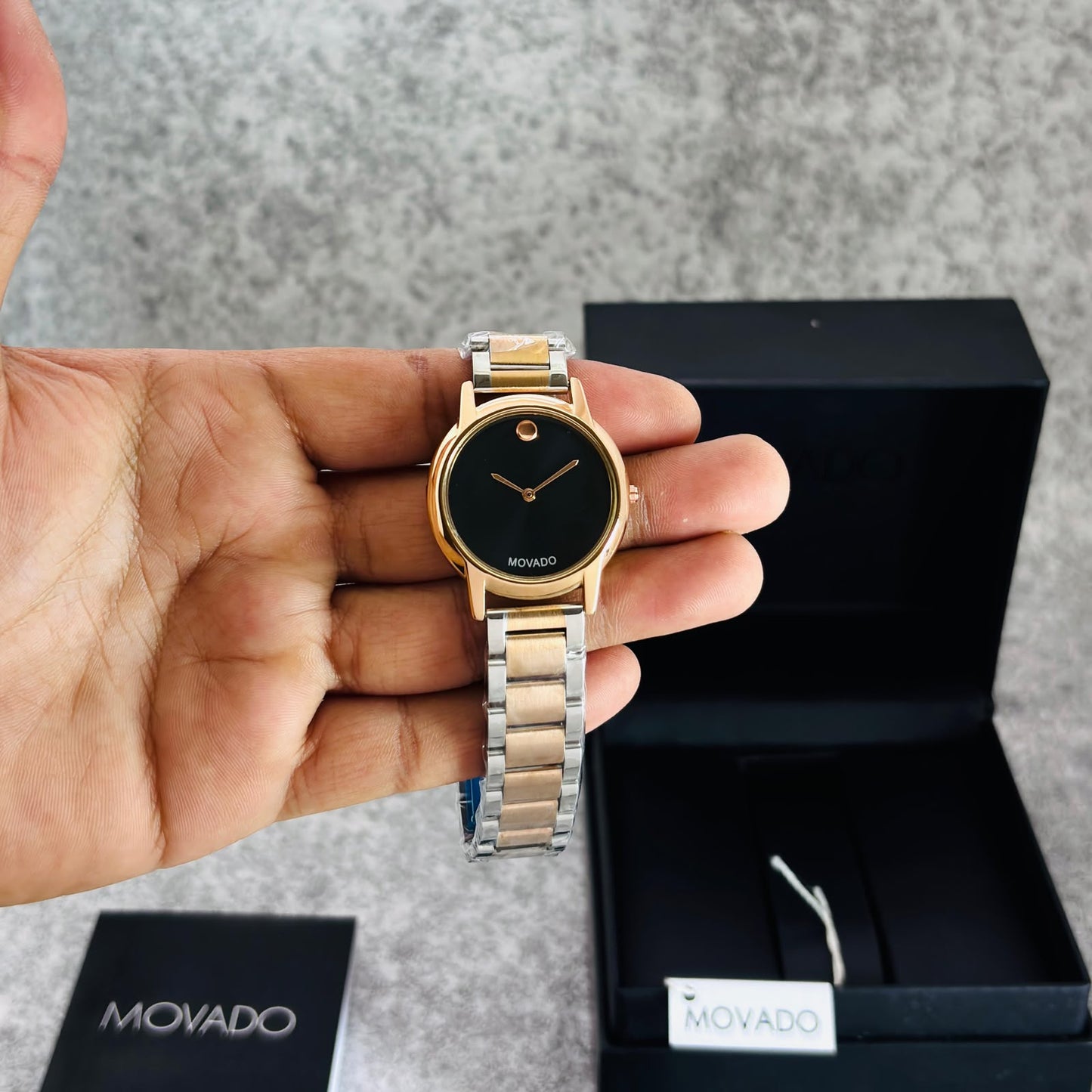 Mowado Two tone Black dial Womens Watch