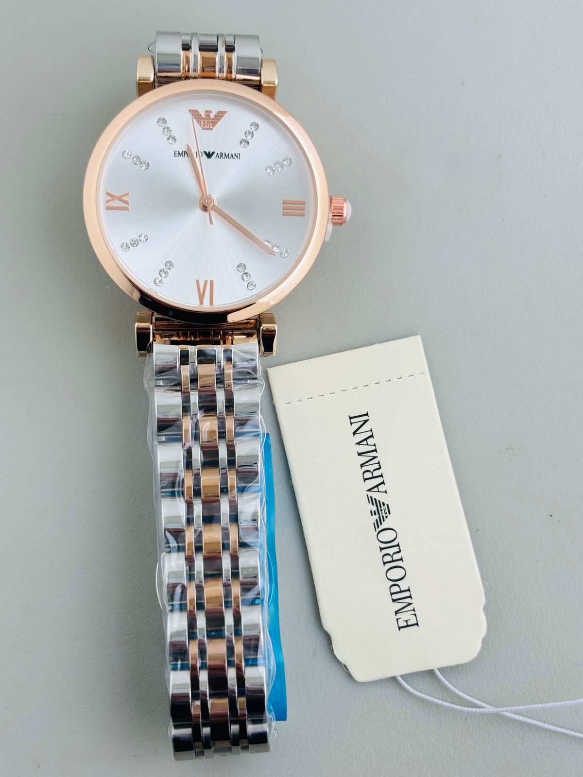 ARMAN GIRLS WATCH Dual Tone BELT White Diamond Dial ( design 16)