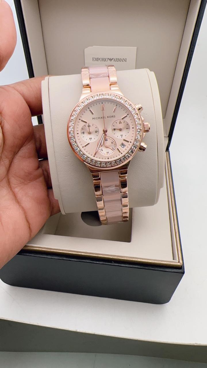 MK GIRLS Two Tone Pink DIAL WOMENS WATCH ( Design 2 )
