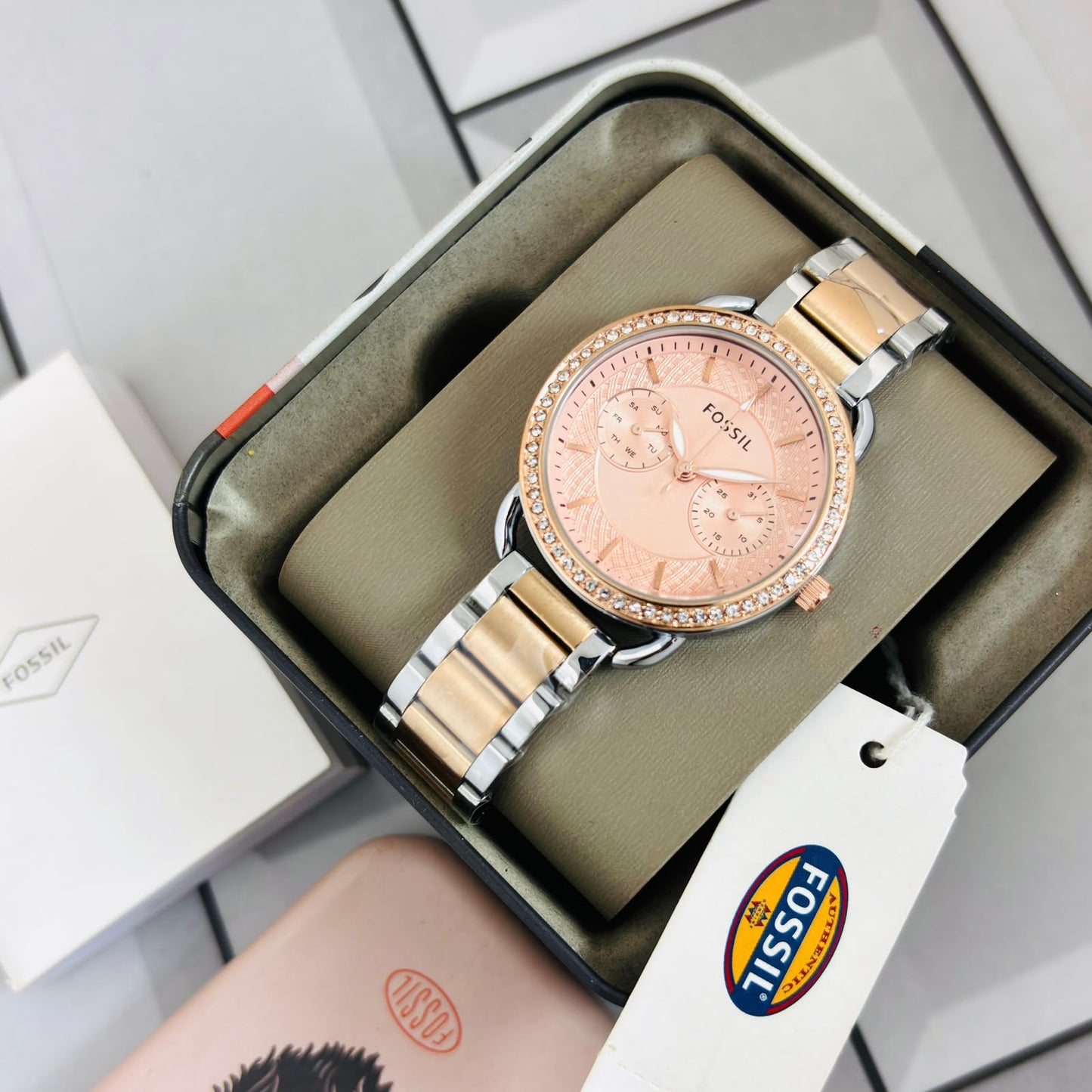 Fos Girls Japnese Two Tone Rose Gold womens watch