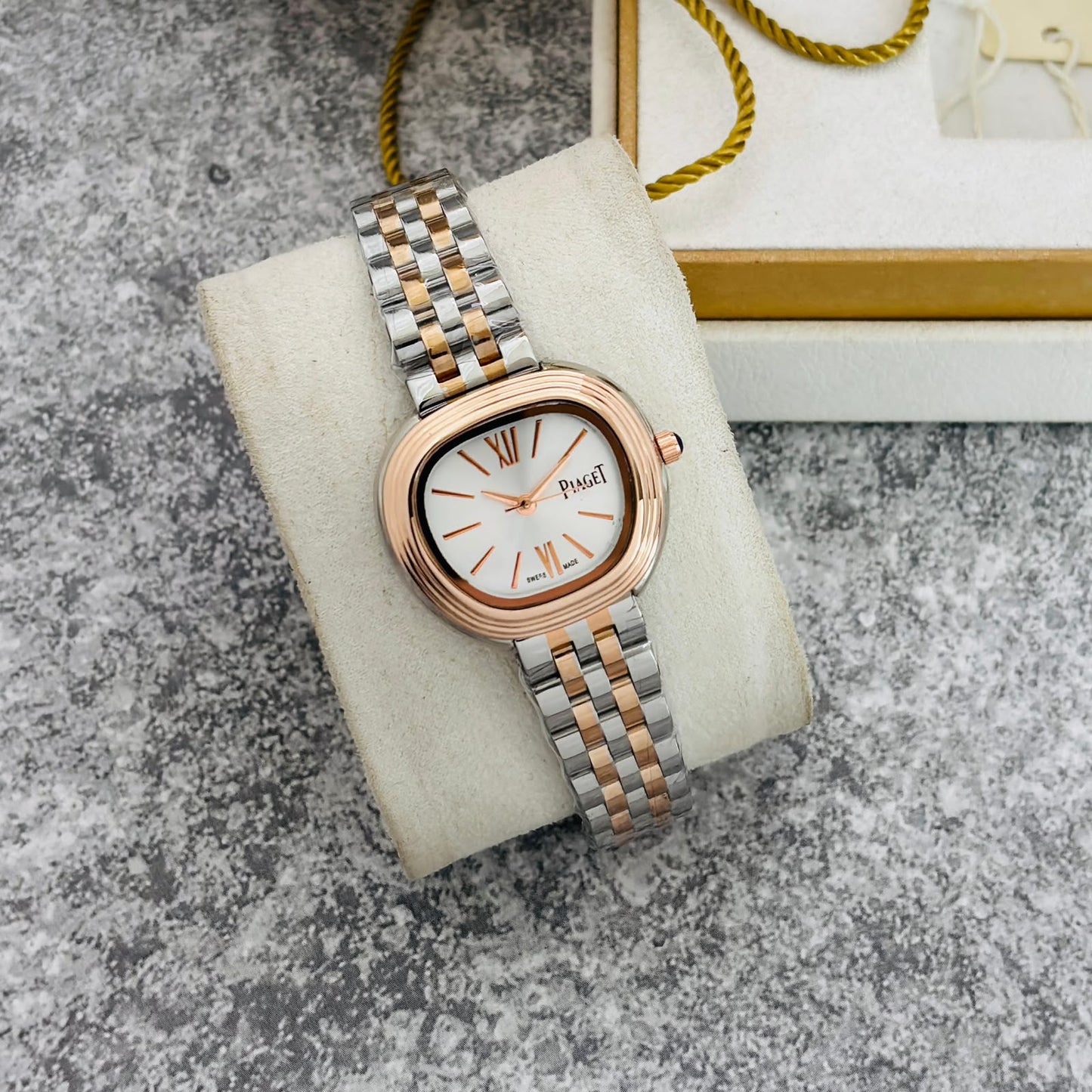 Piagt two tone rose white dial Womens Watch