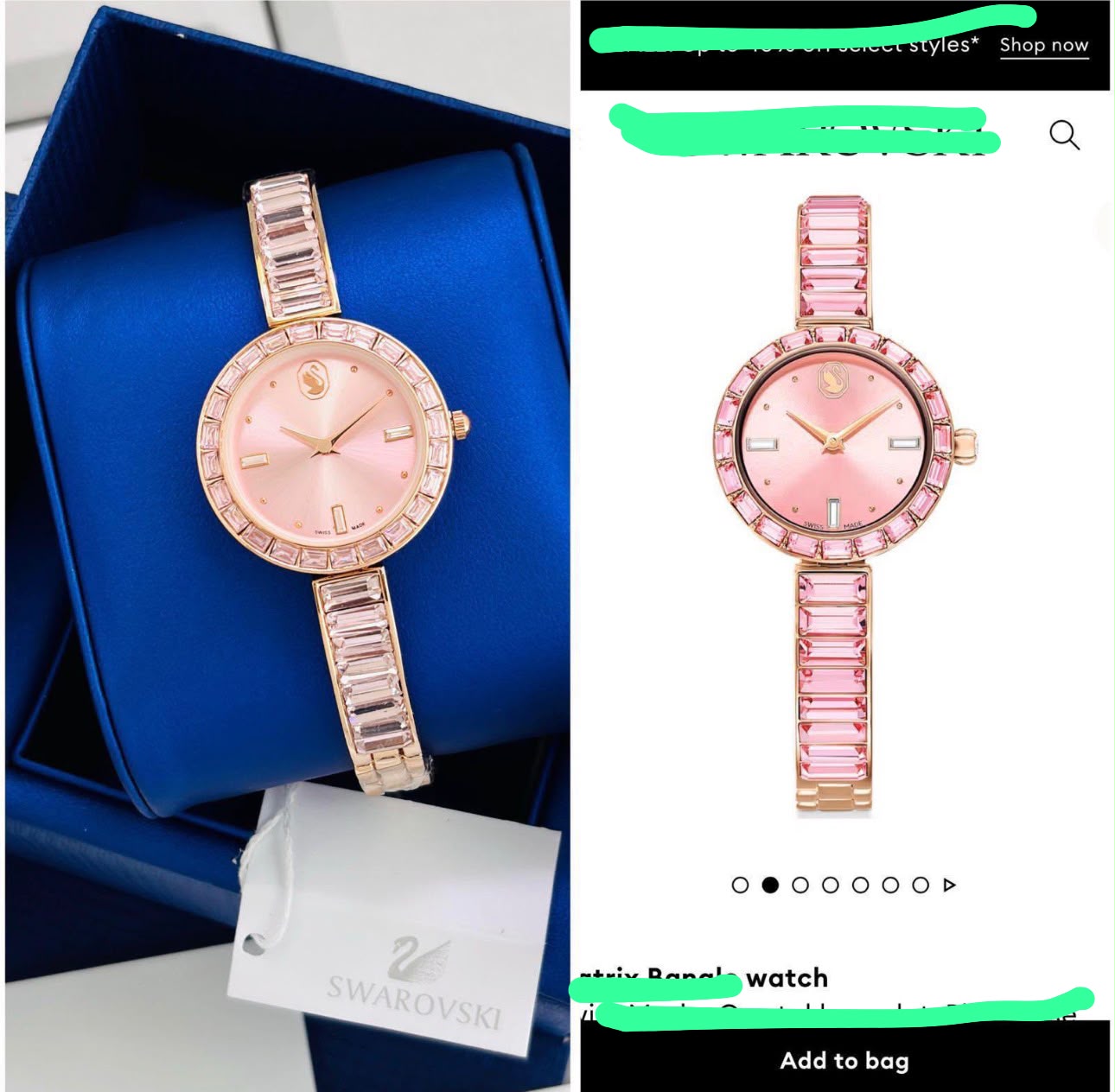 Svaroski Full Rose Gold Womens Watch