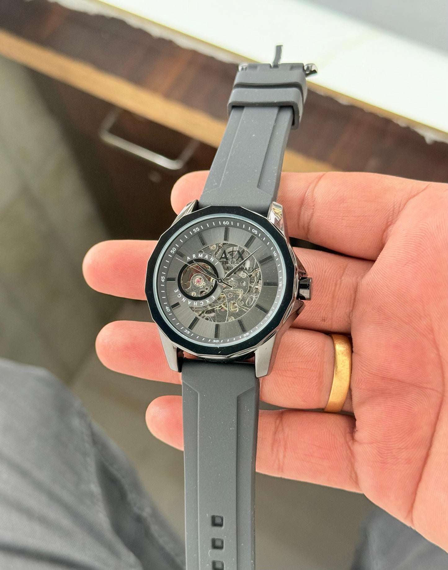 SB PREMIUM A EXCHANGEE FULL BLACK SILICON AUTOMATIC WATCH