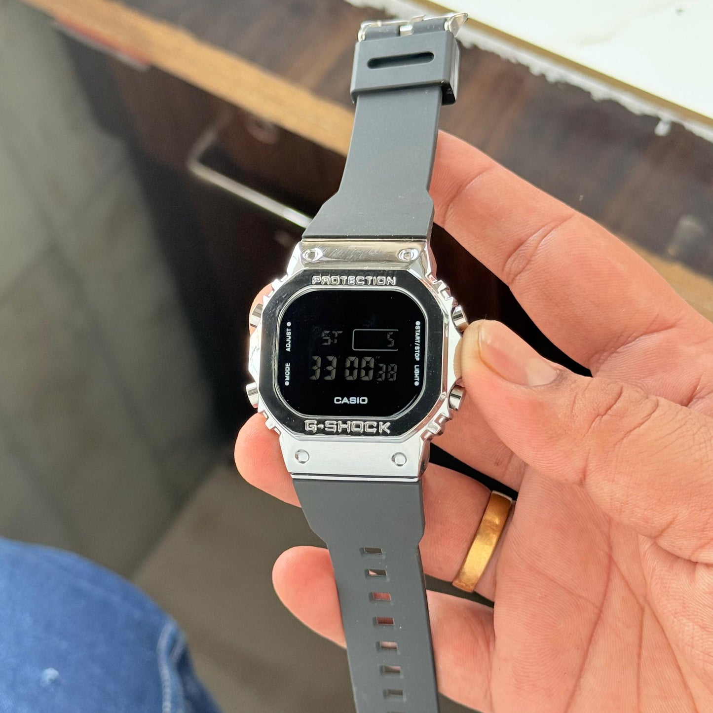 SB PREMIUM SILVER DIAL FIBER BELT SPORTS WATCH ( Fiber Silver )