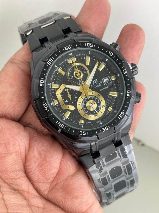 Edifce 539 Full Black Chronograph Watch