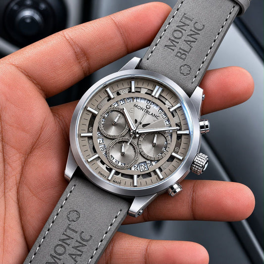 MON BLANK REGULAR LEATHER WATCH