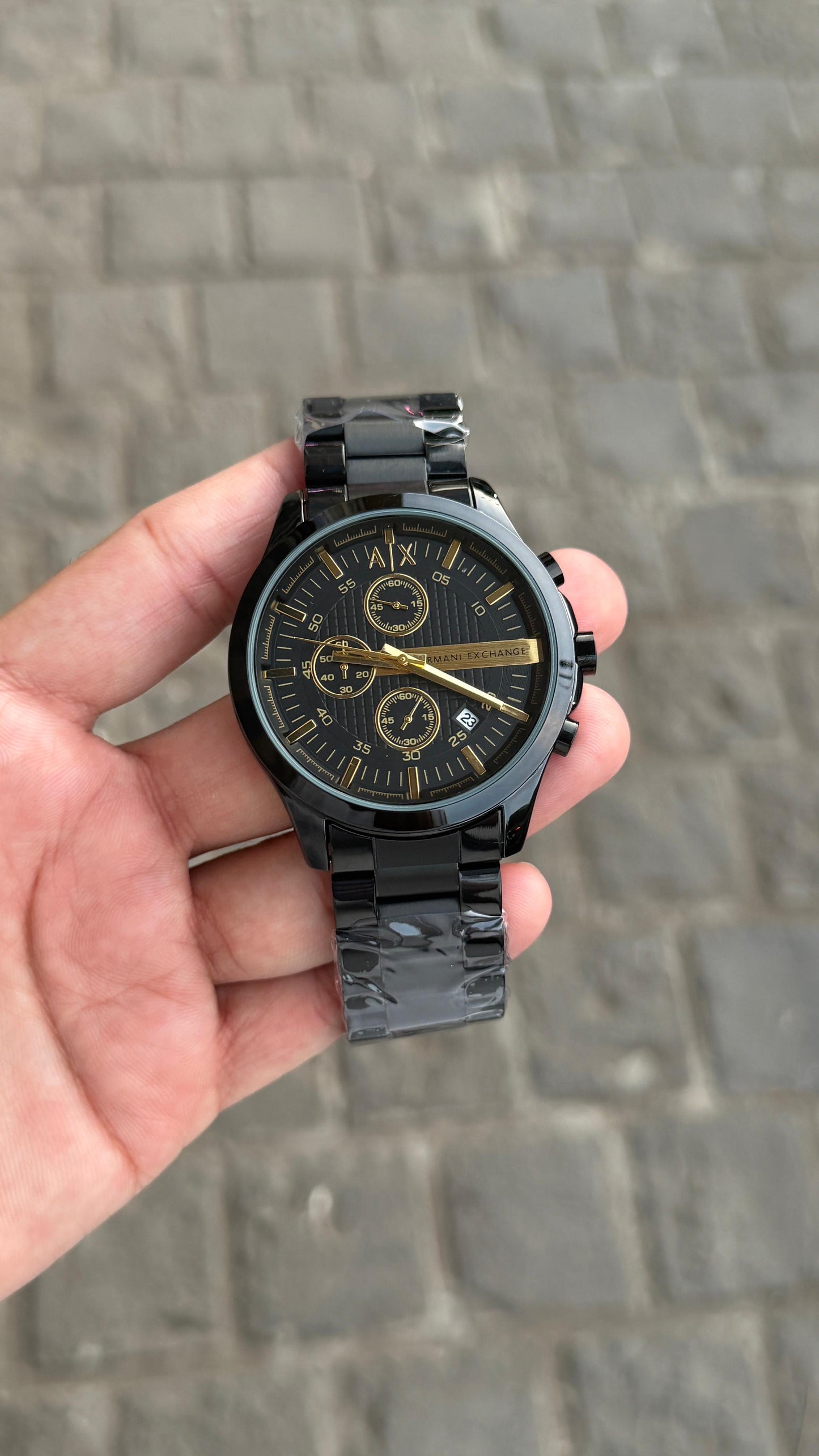 A-X New Black Gold Combination Watch
