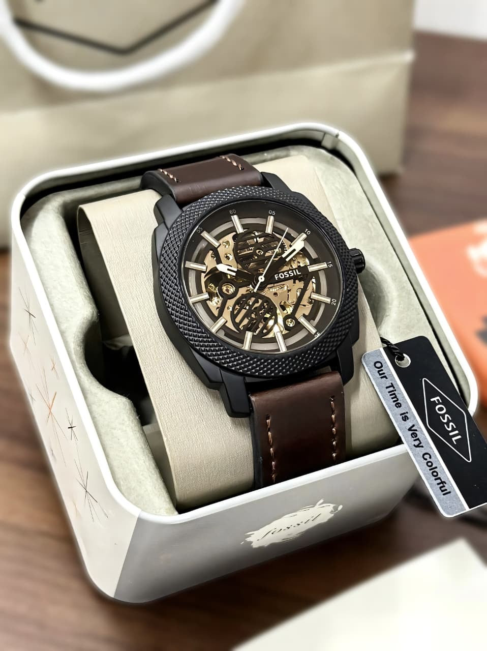 FOS AUTOMATIC Leather Brown  BELT ( MAT FINSH )