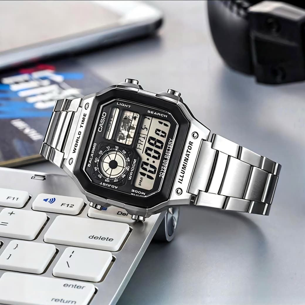 SB PREMIUM ILUMINATOR SILVER REGULAR DIGITAL CHAIN WATCH