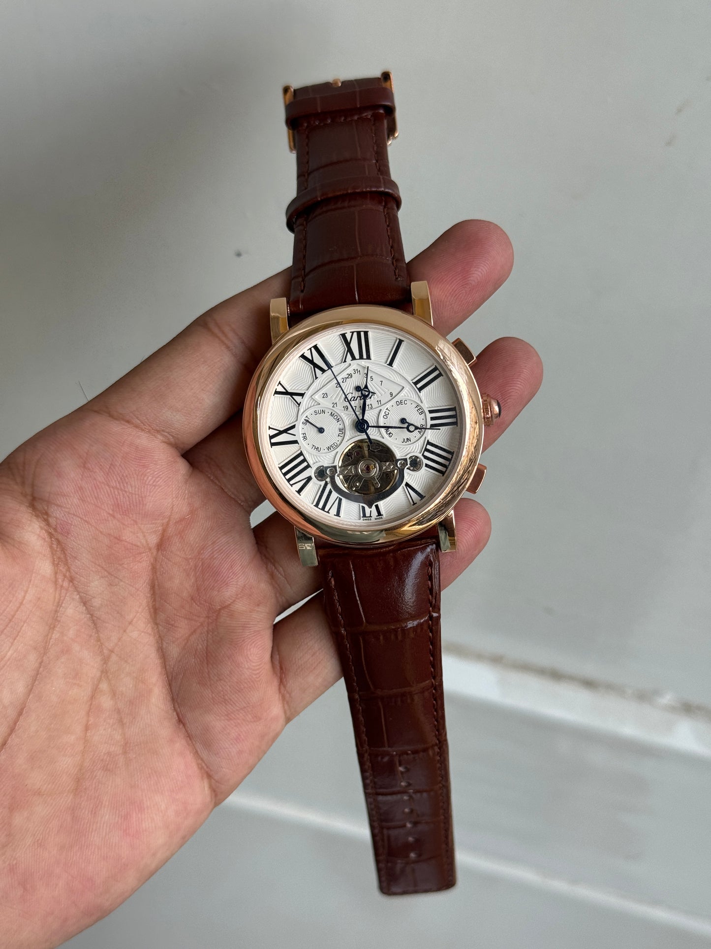 Carter Automatic Leather Belt Roman Dial Watch