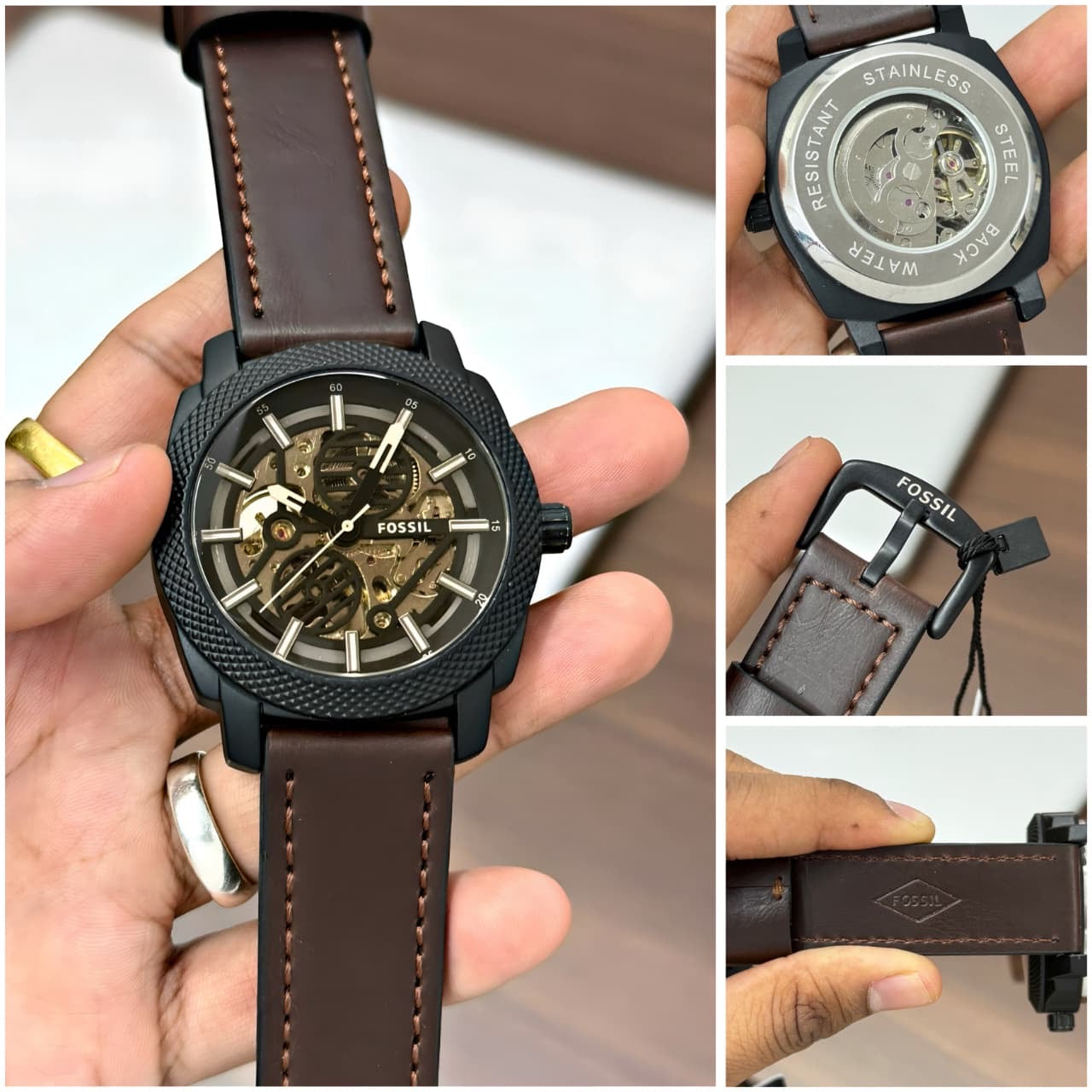 FOS AUTOMATIC Leather Brown  BELT ( MAT FINSH )