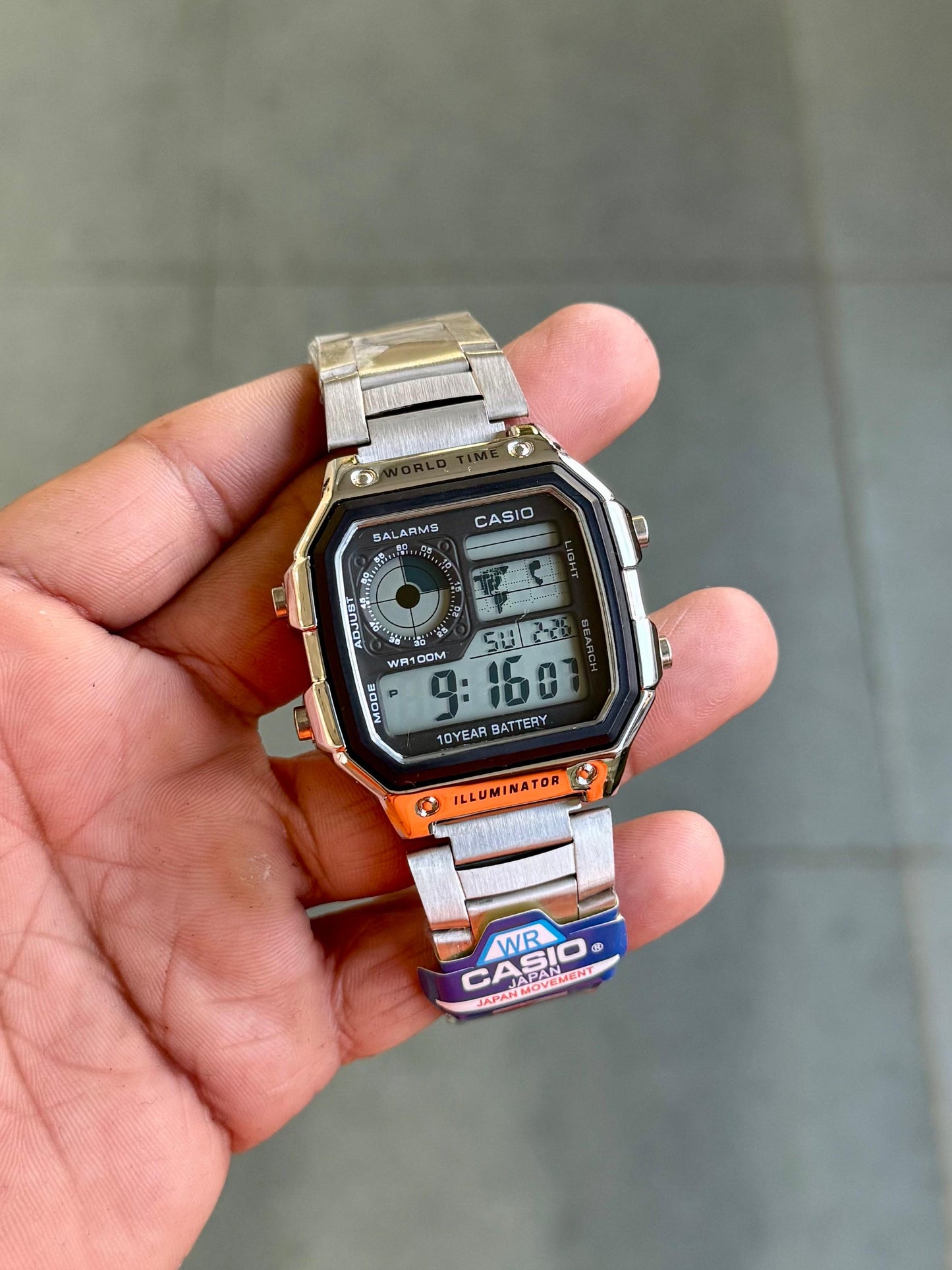 SB PREMIUM ILUMINATOR SILVER REGULAR DIGITAL CHAIN WATCH