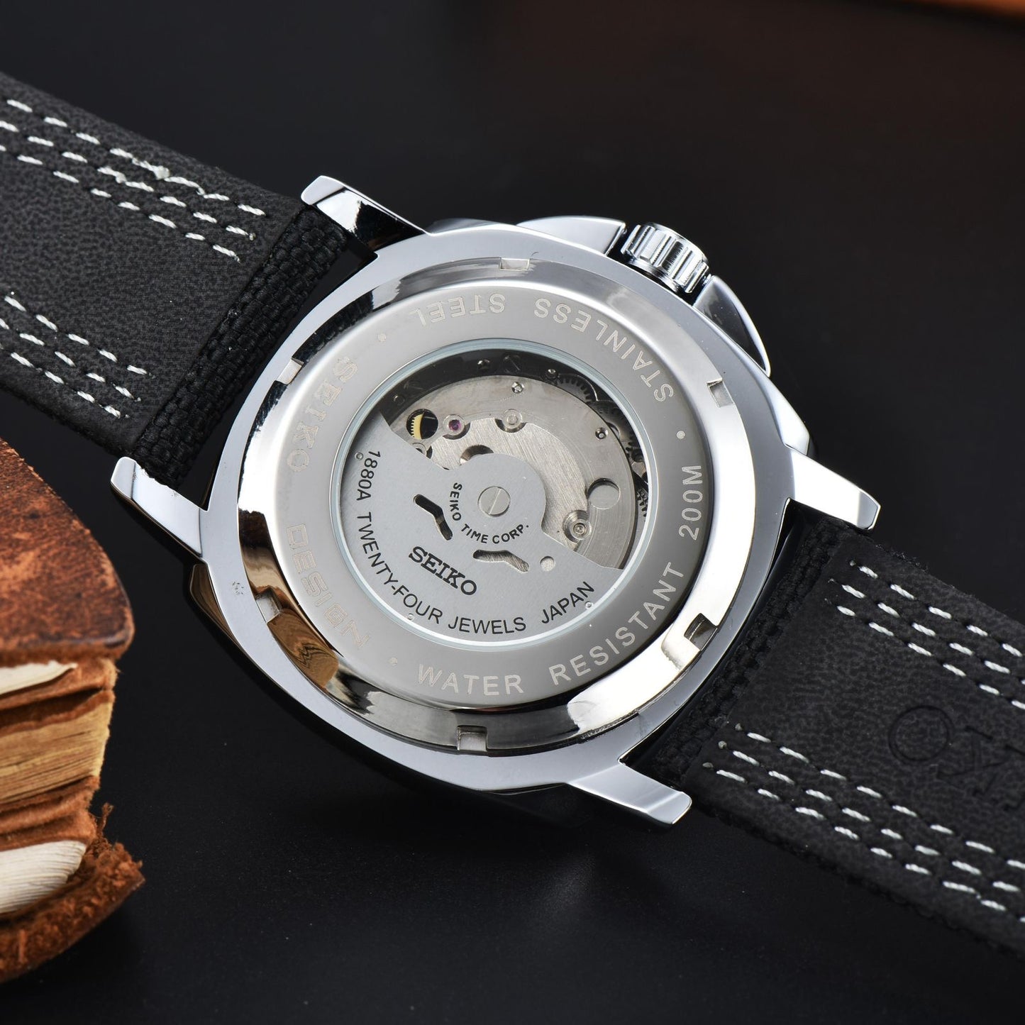 SB LUXURY SE-KO BLACK TRANSPARENT BACK AUTOMATIC WATCH