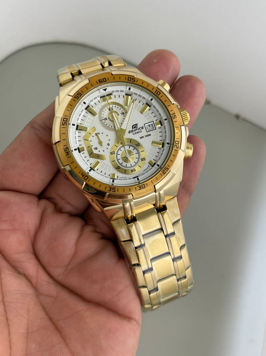SB PREMIUM EDFI GOLD WHITE CHRONOGRAPH WATCH