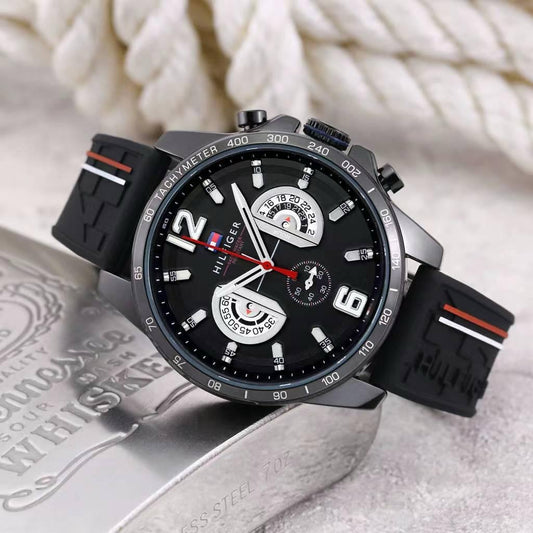 Tom-y silicon full black Regular Quartz Watch