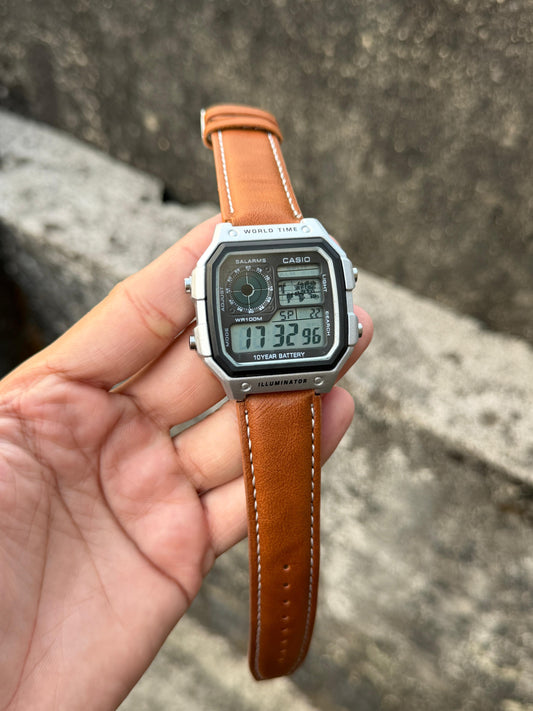 Iluminator Regular Silver Body Tan Colour Leather Belt