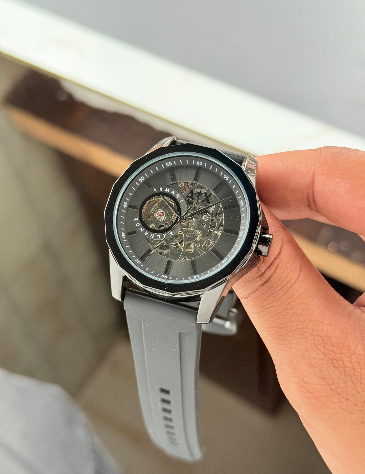 SB PREMIUM A EXCHANGEE FULL BLACK SILICON AUTOMATIC WATCH