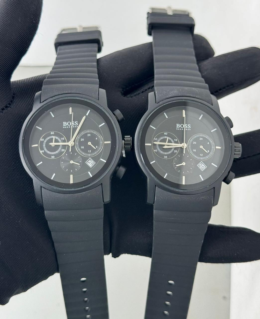 Bosss Trending Rubber Belt Watch ( Full Black )