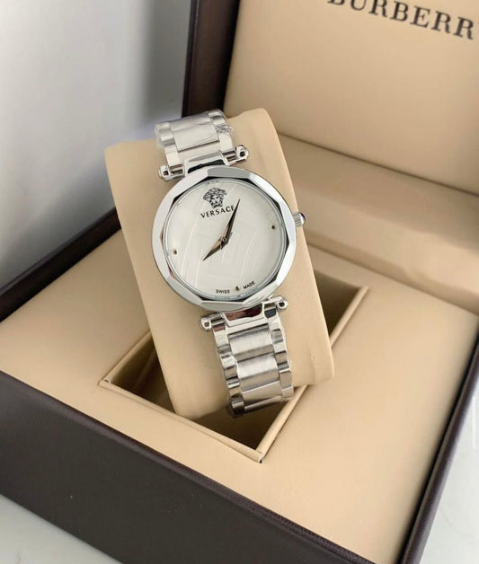Ver-sace Girls Silver White  Dial