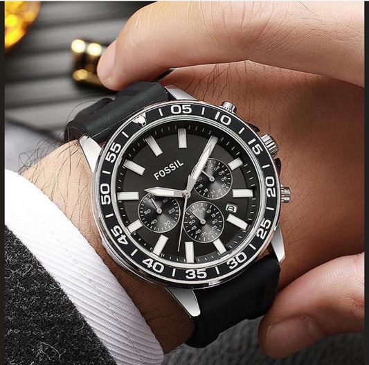 Foss Silicon Men Analog Watch ( Silver Black )