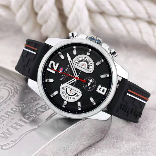 Tom-y silicon silver black Regular Quartz Watch