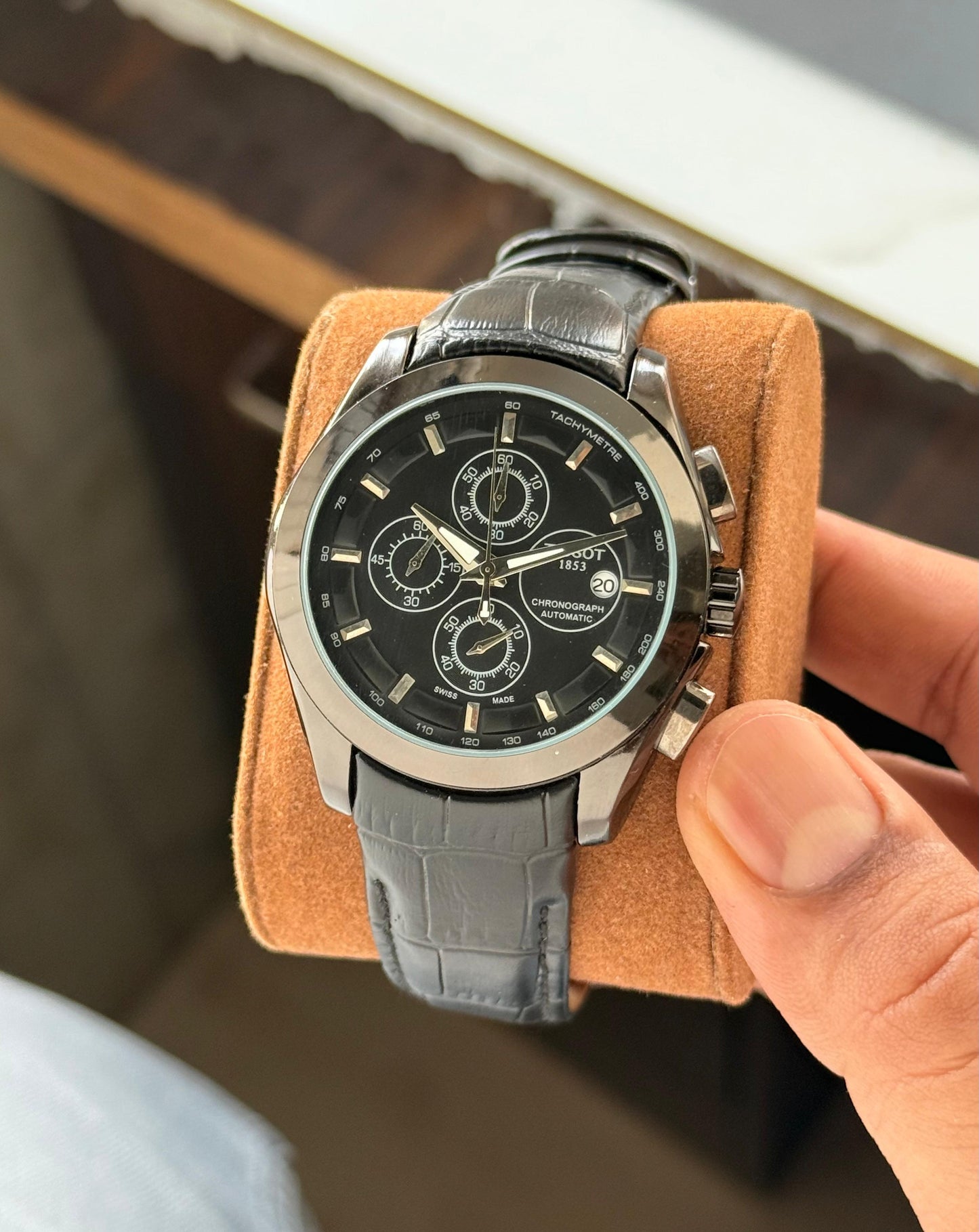 TISSO LEATHER BELT FULL BLACK REGULAR WATCH