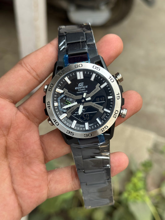 SB LUXURY 1st Analog Digital Chain Watch ( EDF Full Black)