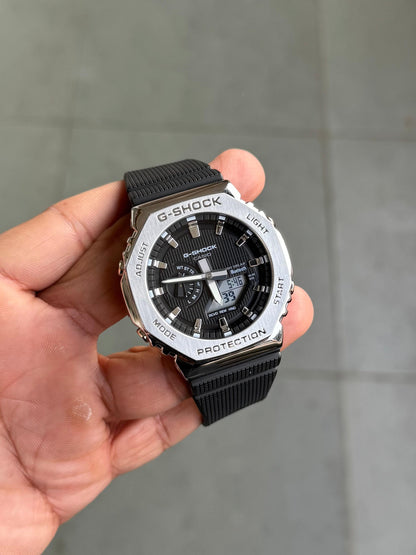 SB Premium GBM BLACK DIAL Dual Display Metal Bezel Watch –