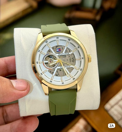 Tom-y Automatic Green Silicon Watch