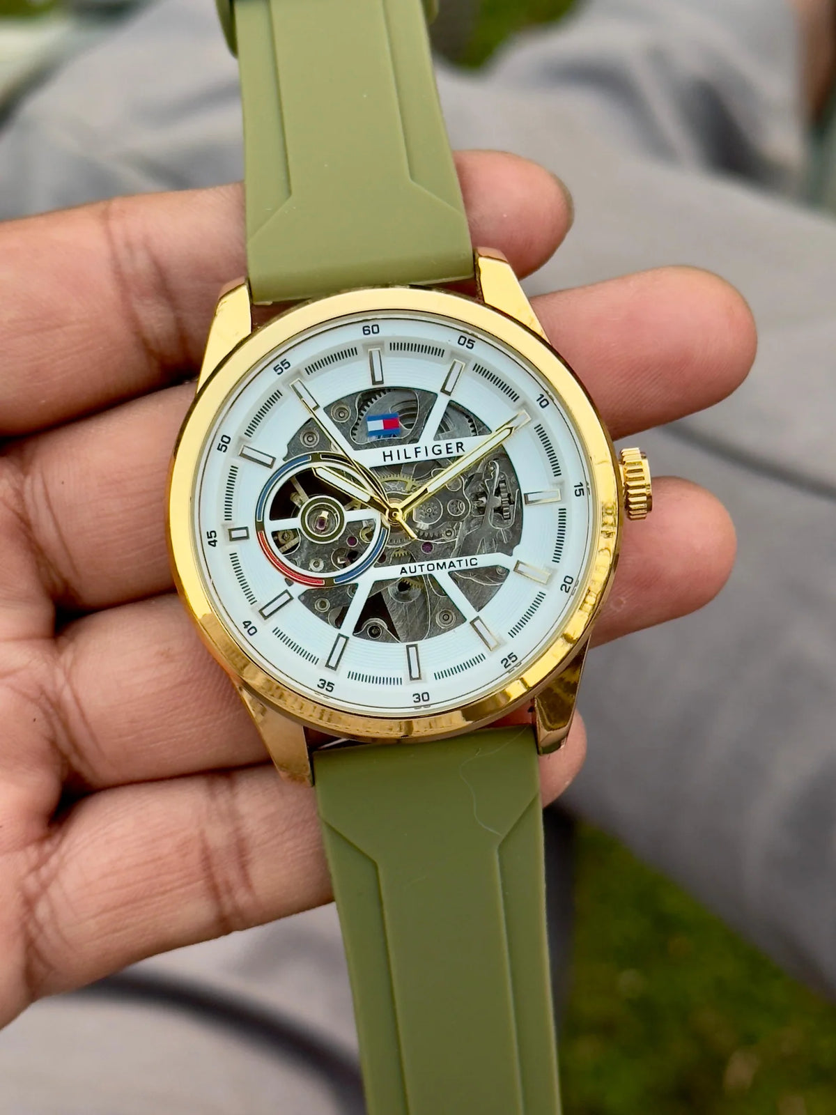 Tom-y Automatic Green Silicon Watch