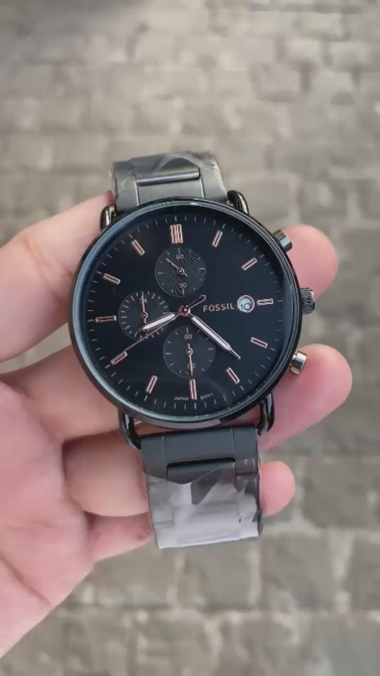 SB PREMIUM FOS COMMUTER FULL BLACK CHRONOGRAPH WATCH