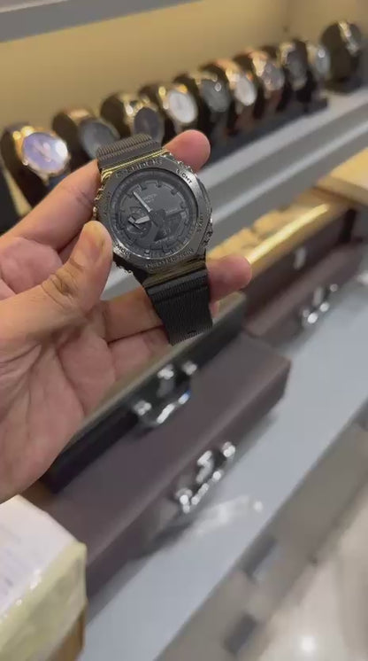 SB Premium GM  BLACK  Dual Display Metal Bezel Watch