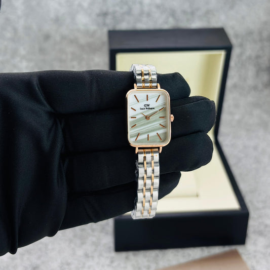 D-W Design 1 two tone white dial Womens watch
