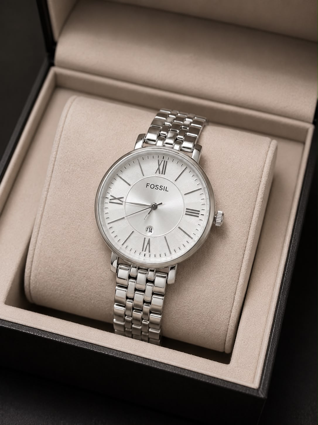 Foss Girls Roman Date Model Silver White  Dial Womens Watch