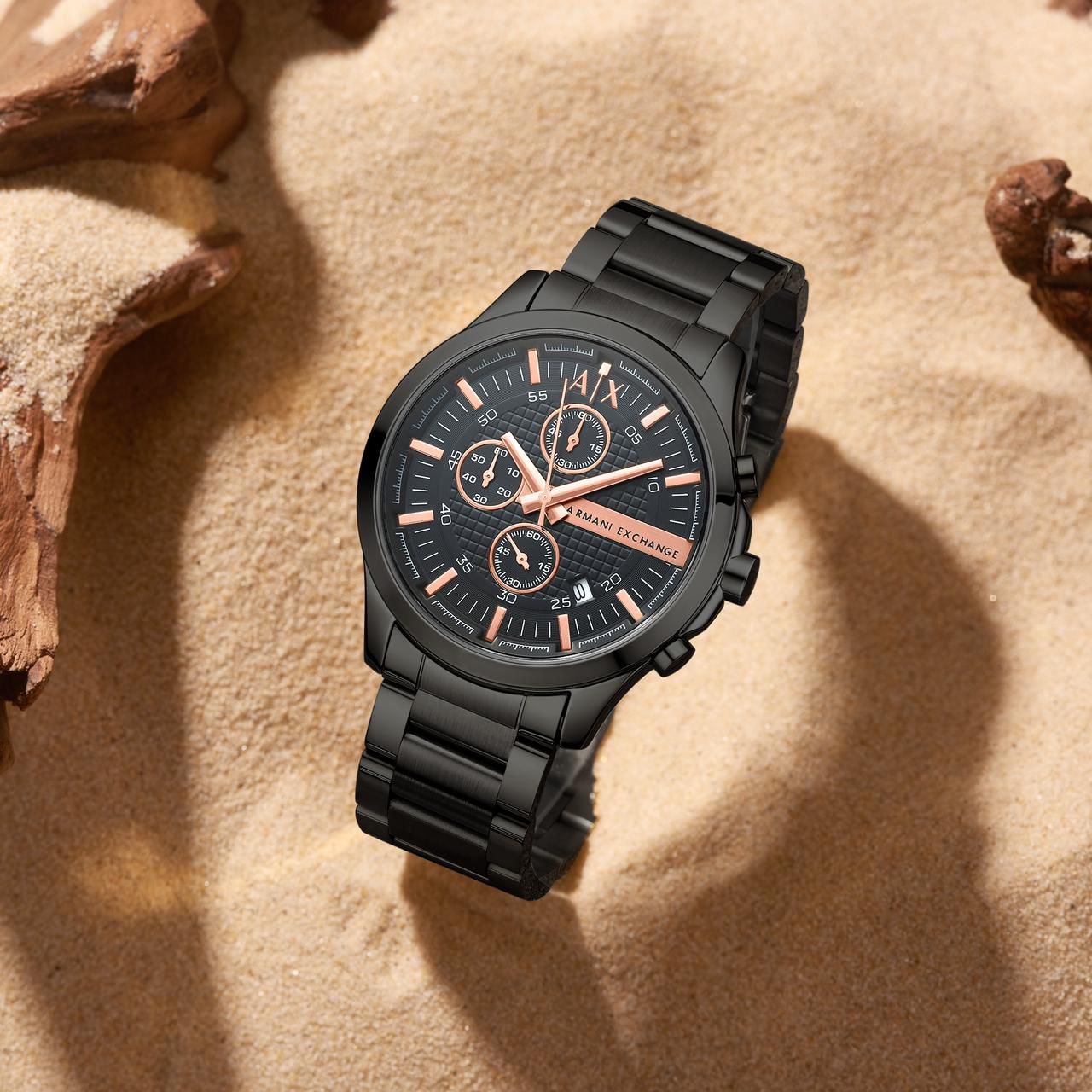 A-X New Black ROSE  Gold Combination Watch