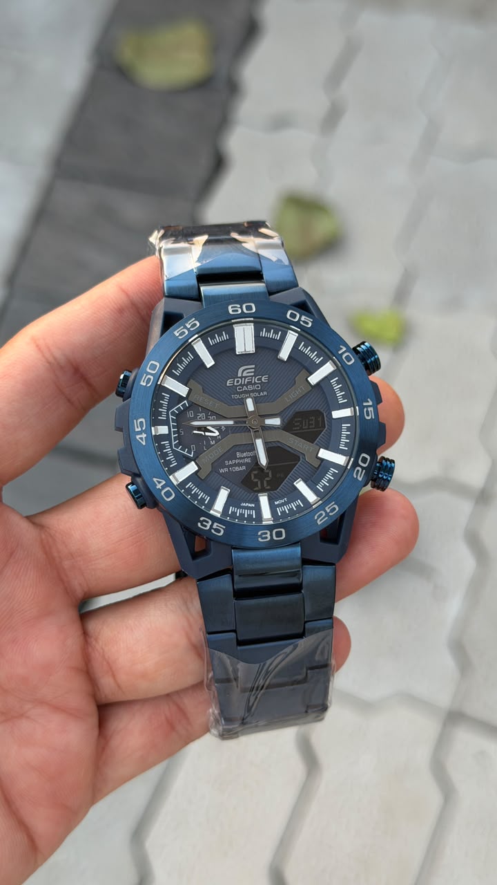 EDIFCE 1st JAPNESE QUALITY BLUE SHADE METAL  BELT WATCH