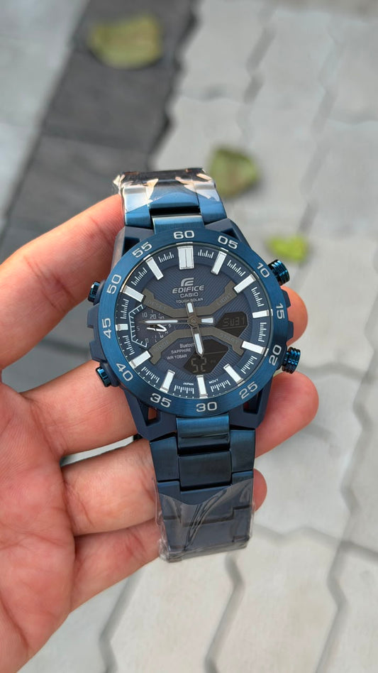 EDIFCE 1st JAPNESE QUALITY BLUE SHADE METAL  BELT WATCH